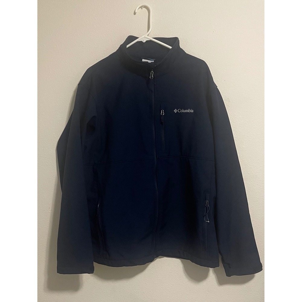 Columbia Mens Navy Blue Softshell‎ Full Zip Jacket XXL Outdoor Coat